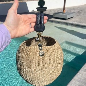 Clare V. Pot de Miel Cream Woven bag